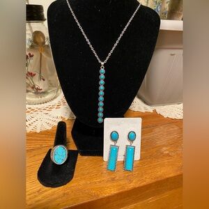 Turquoise Silver Jewelry Set